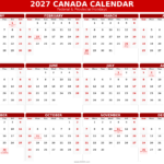 2027 Canada Calendar Printable