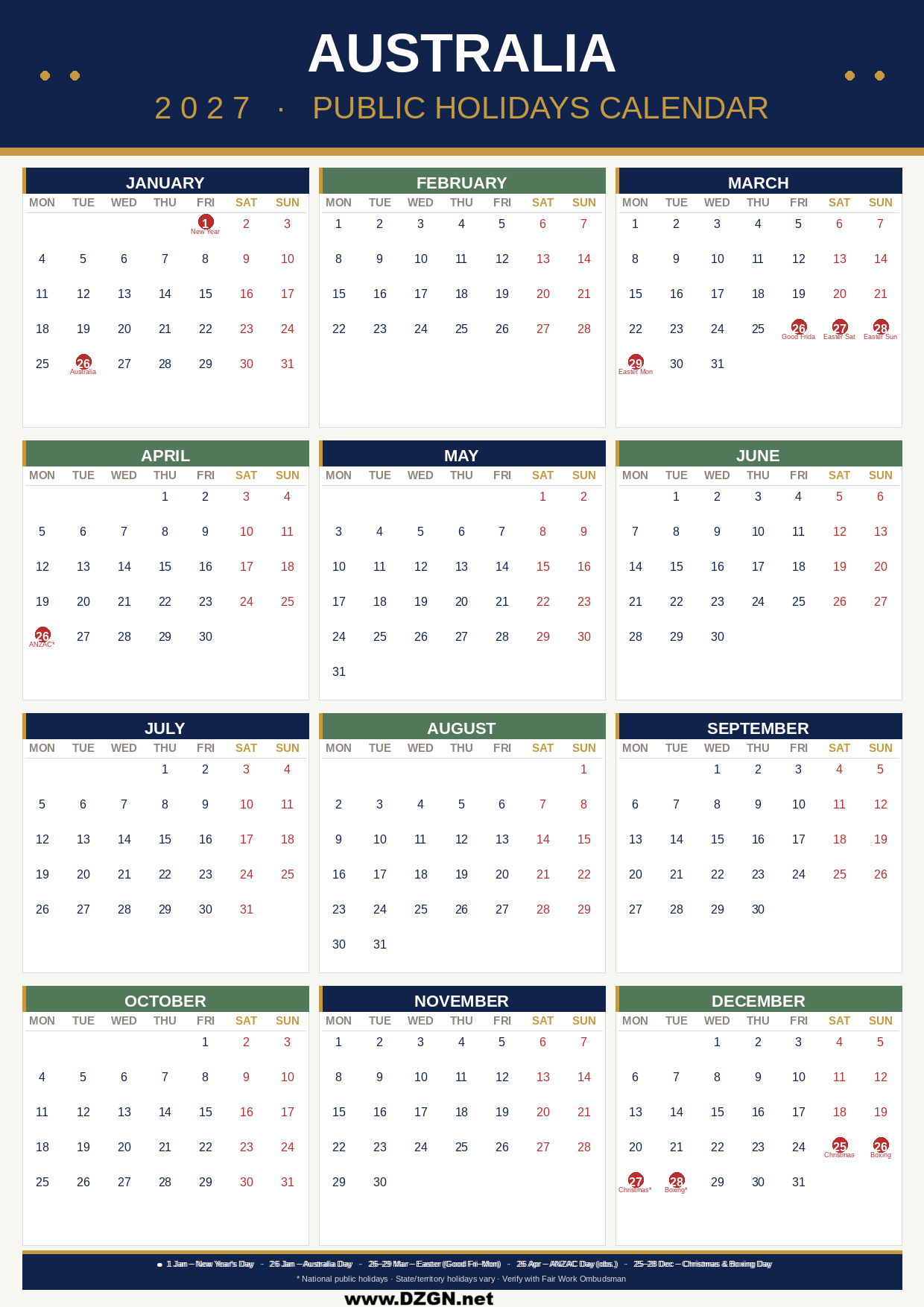 Australia-2027-Calendar